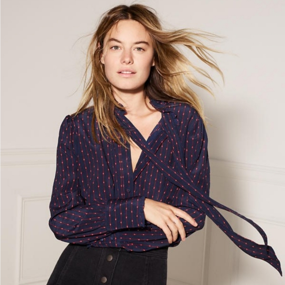 Madewell Printed Silk Crepe De Chine Blouse